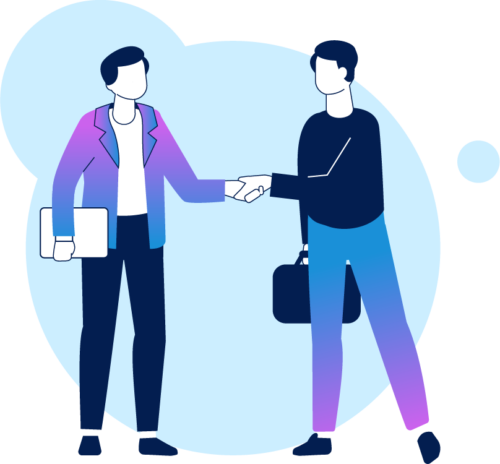 Two business people shaking hands