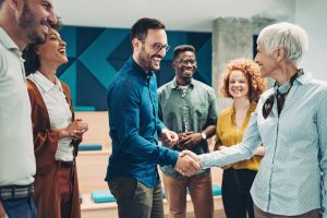 Business people shaking hands