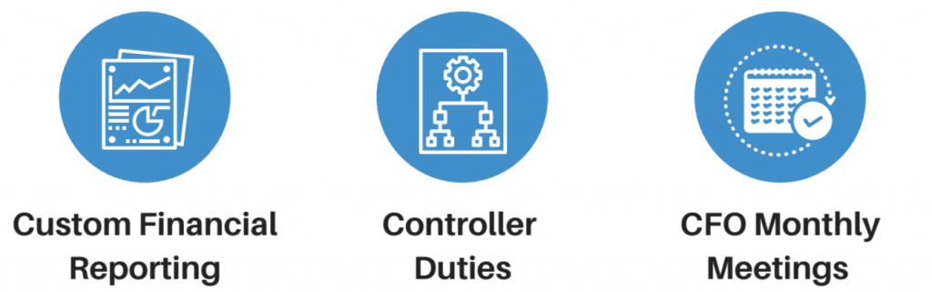 Consolidated Reporting for a Multi-Practice Medical Company 1 Image showing three key points of custom financial reporting, controller duties, and CFO monthly meetings